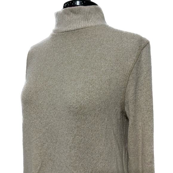 MICHAEL STARS Olivia Sparkle Mock Neck Dress Madison Gold Pockets Gold NWT M - Picture 5 of 10